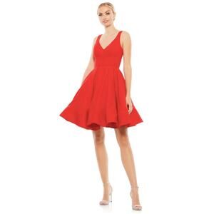 Mac Duggal size 2 V neck Fit & Flare Mini Dress short mini pouffy prom Derby